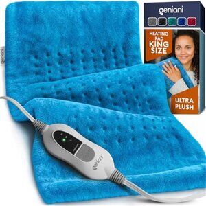 Electric Heating Pad Back Neck Shoulder Cramps Relief Moist Dry Soft Machine Was
